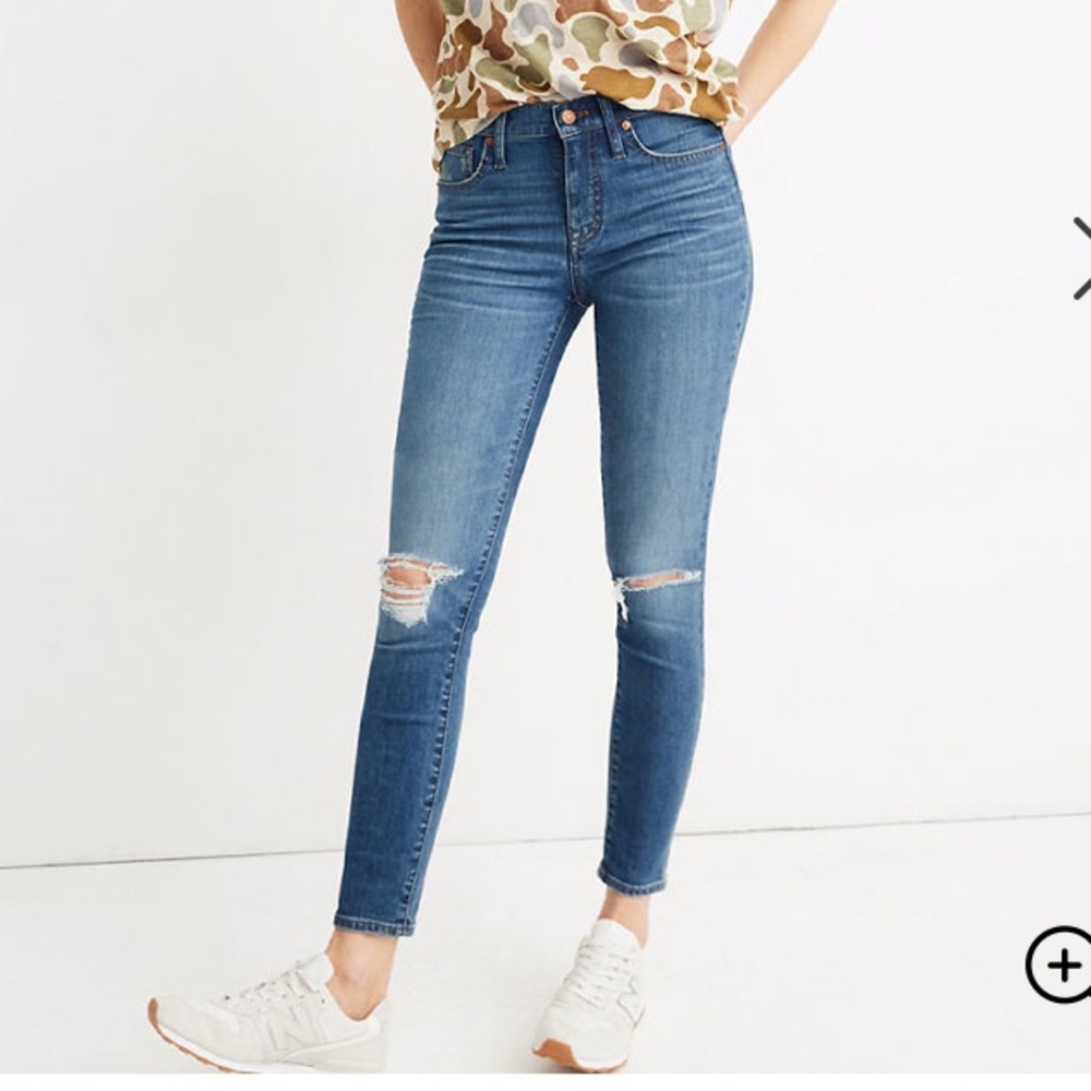 Madewell high rise skinny distressed jean